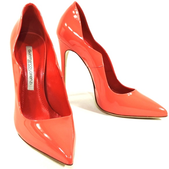 Gianmarco Lorenzi Shoes - GIANMARCO LORENZI 🇮🇹 WOMEN'S CORAL PATENT LEATHER FASHION PUMPS